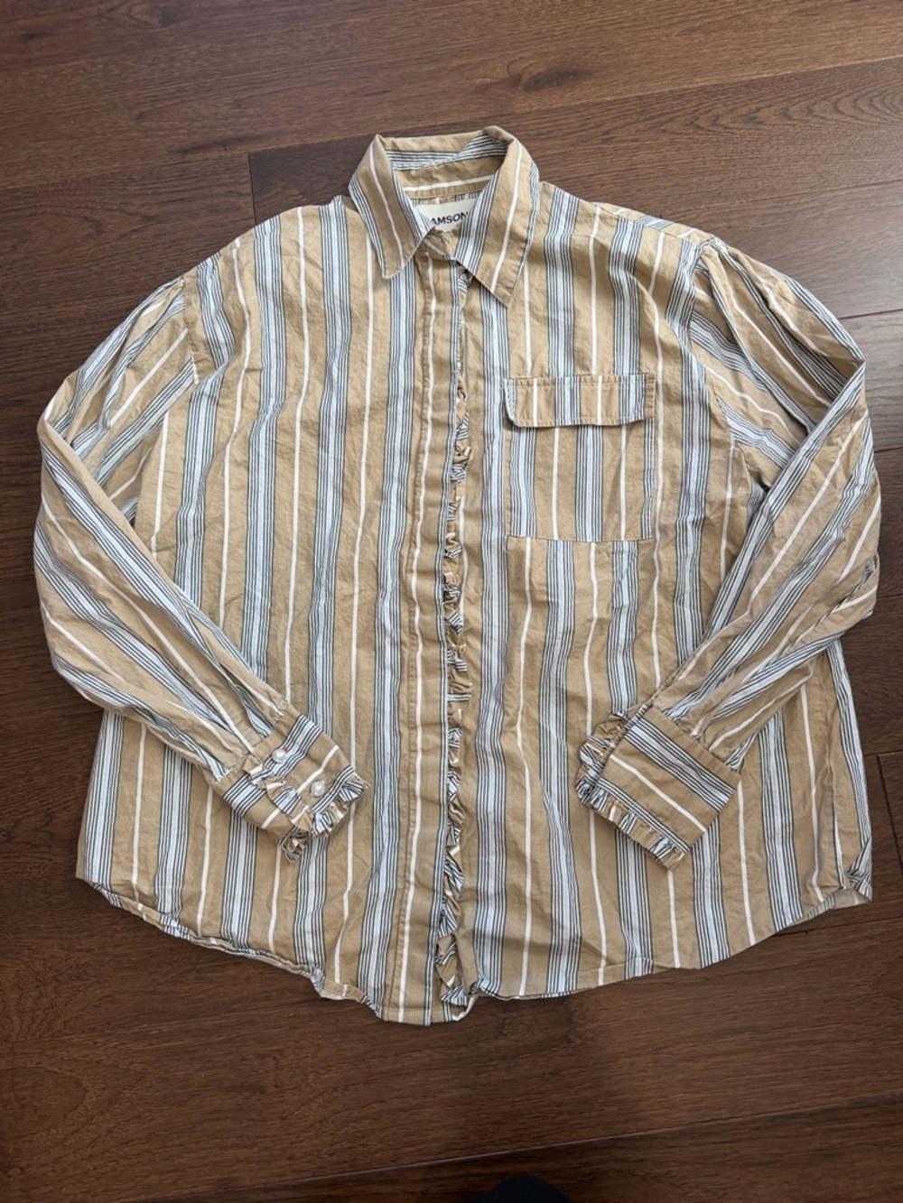 Damson Madder Kylie Ruffle Shirt Size 12 - C11-211 - Picture 2 of 14